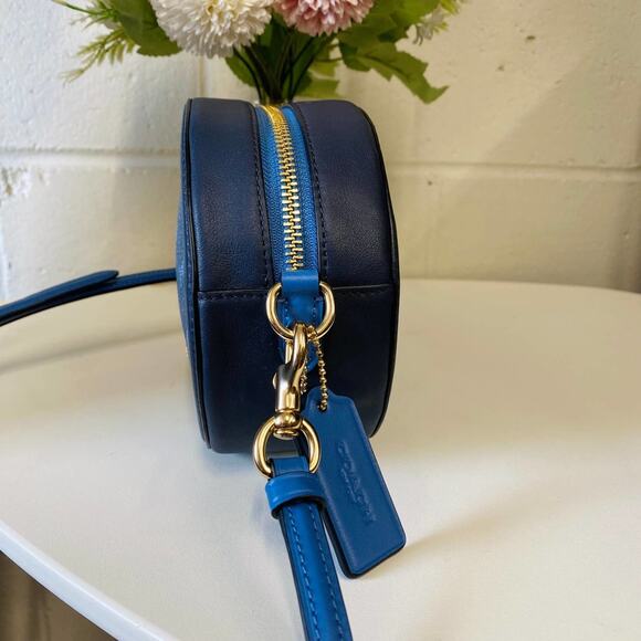 Coach C4057 Camera Bag With Horse And Carriage Dot Print IN Denim - Picture 3 of 7